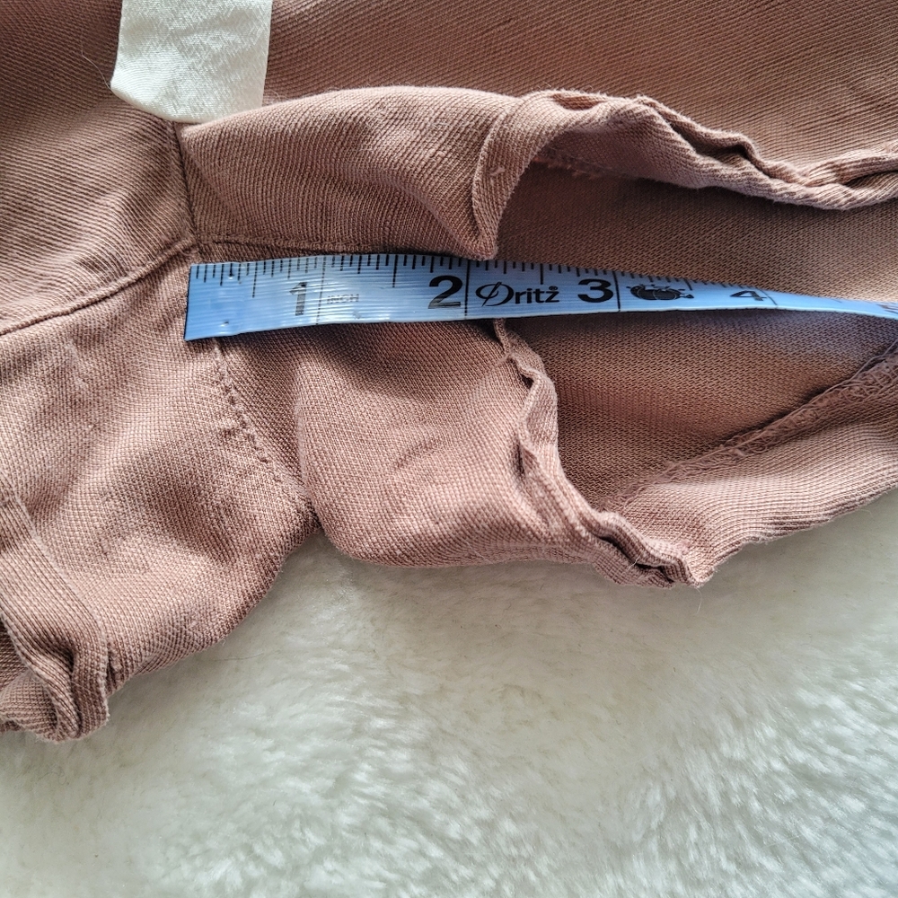 Aritzia Wilfred Allegra Lyocell Linen Blend Shorts in Nutmeg Sz 2 - Picture 9 of 12